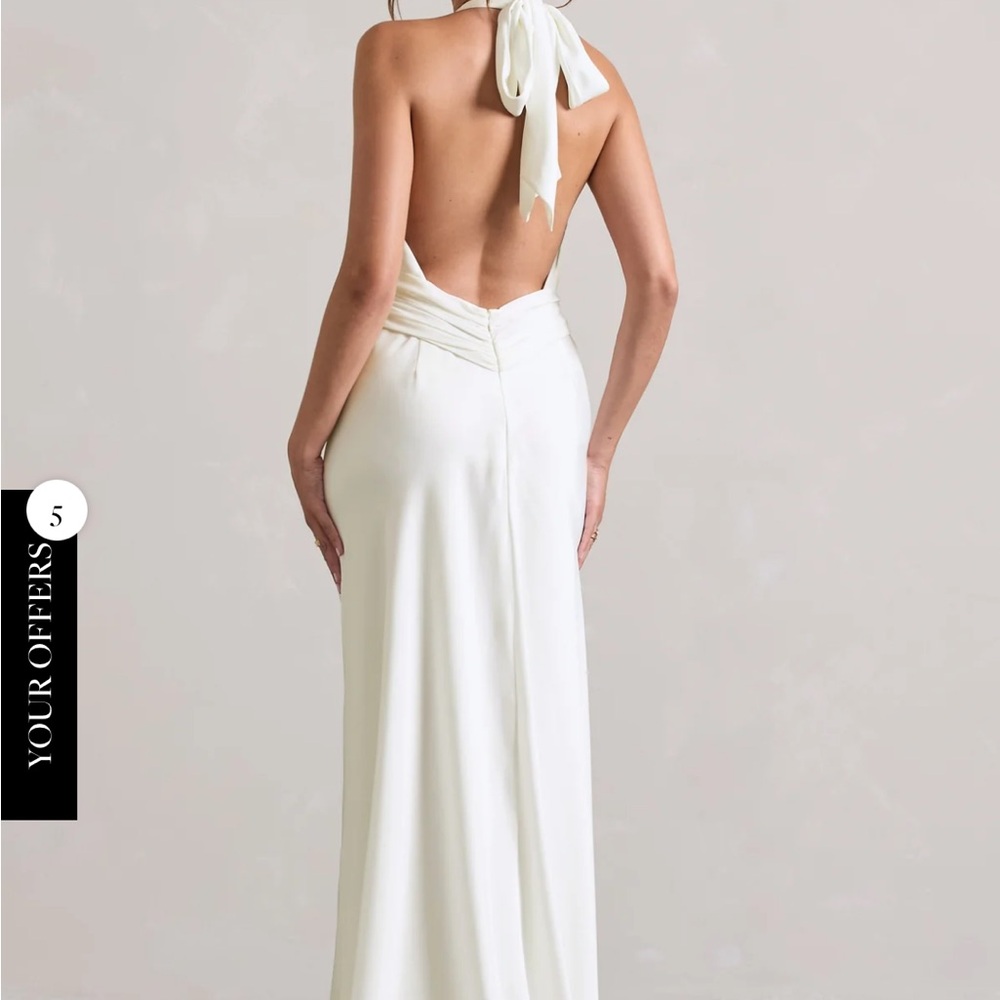 Club L London Ivory Backless Gown